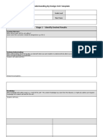 Understanding by Design Unit Template: Title of Unit Grade Level Subject Time Frame Developed by