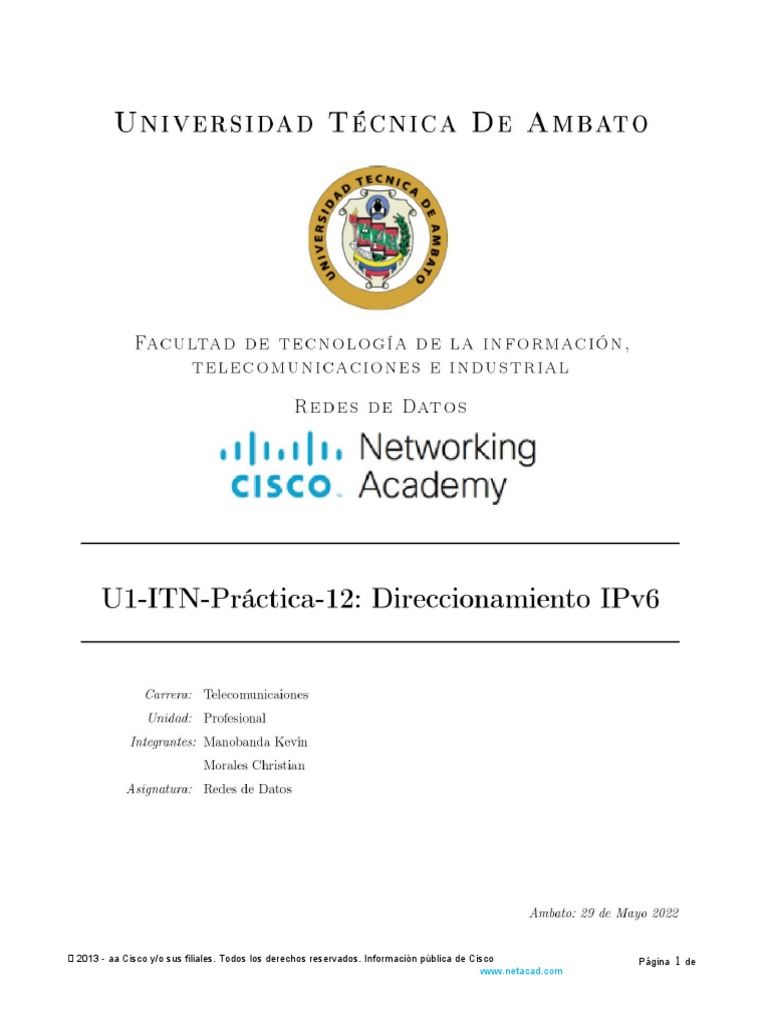 Packet Tracer 12.6.6 Configure Ipv6 Addressing