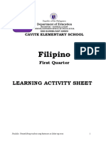 Filipino Learning Activity Sheet
