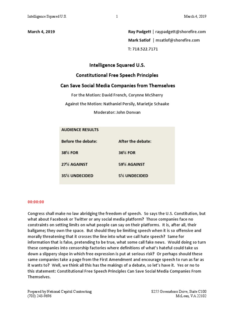 030419 Constitutional Free Speech Principles Can Save Social Media