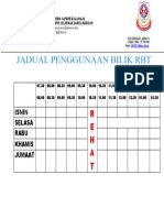 Jadual Penggunaan Bilik RBT