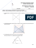 Xin Zhong Secondary School SCHOOL YEAR 2021-2022 Mathematics Topical Test Semester 2 - Grade 9B