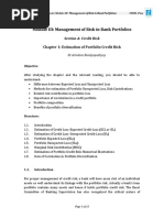 RSKMGT Module III Sec A CH 1estimation of Portfolio Credit Risk