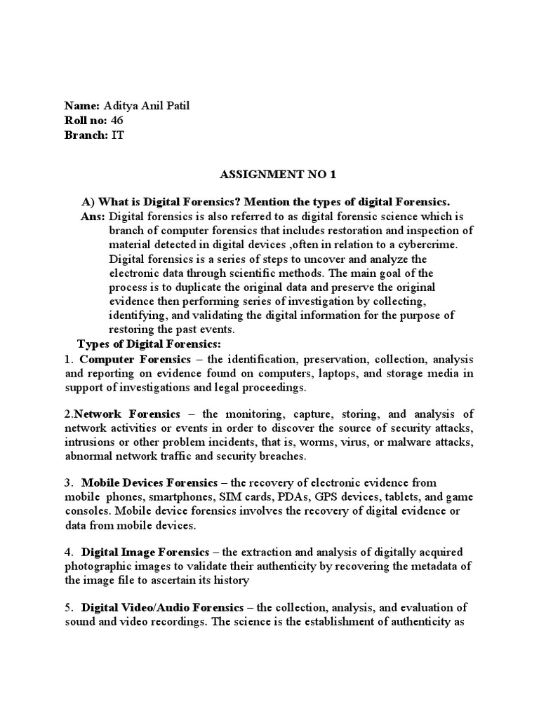 Digital Forensics Overview and Types | PDF | Digital Forensics ...