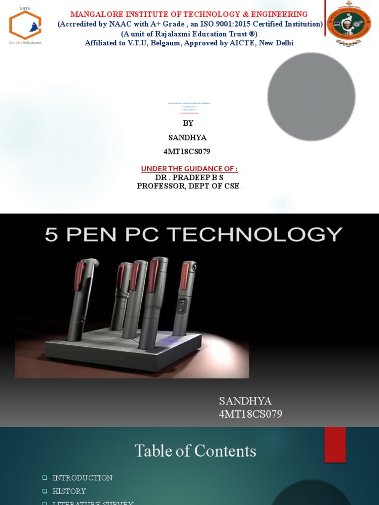 5 Pen PC Technology PPT Main PDF Computer Keyboard Personal