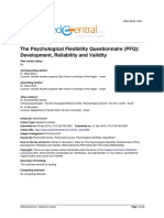 The Psychological Flexibility Questionnaire (PFQ) : Development, Reliability and Validity