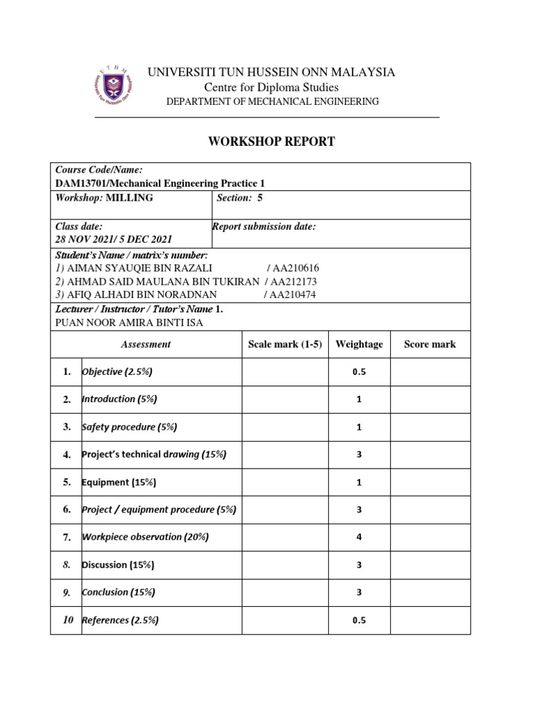 Milling Report Section 5 PDF Drilling Drill