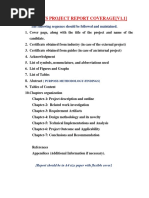 Students Project Report Coverage (V1.1) : The Following Sequence Should Be Followed and Maintained