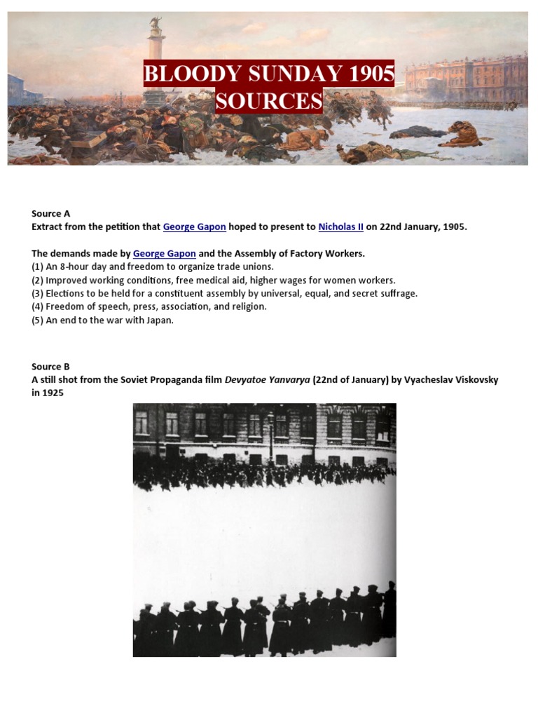 BLOODY SUNDAY 1905 Sources | PDF | Russian Empire