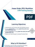 Purchase Order (PO) Workflow: UTM Training Session