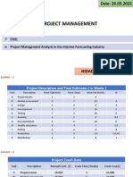 Project Management Analysis in The Internet Forecasting Industry