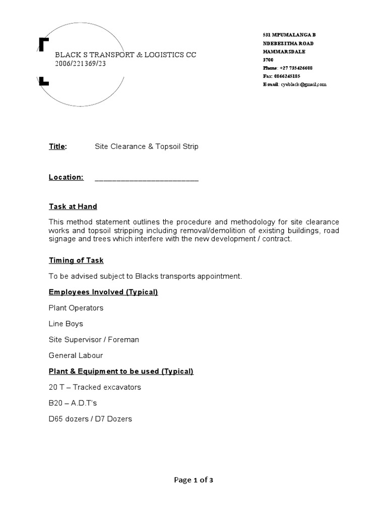 Site Clearance & Topsoil Stripping Guide | PDF | Surface Runoff ...