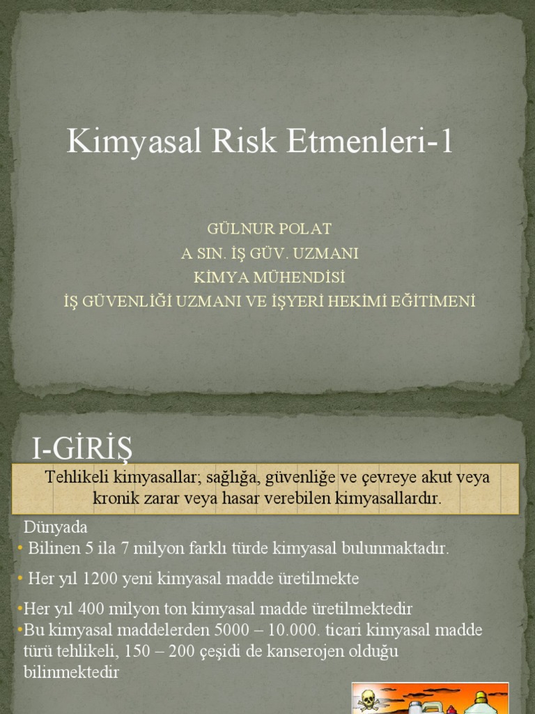 Kimyasal Risk Etmenleri-1 | PDF
