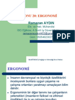 Konu 20: Ergonomi: Ramazan AYDIN