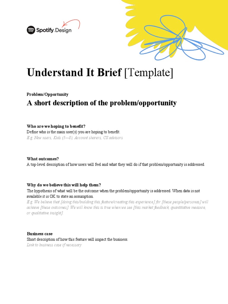 Spotify Opportunity Brief Template | PDF
