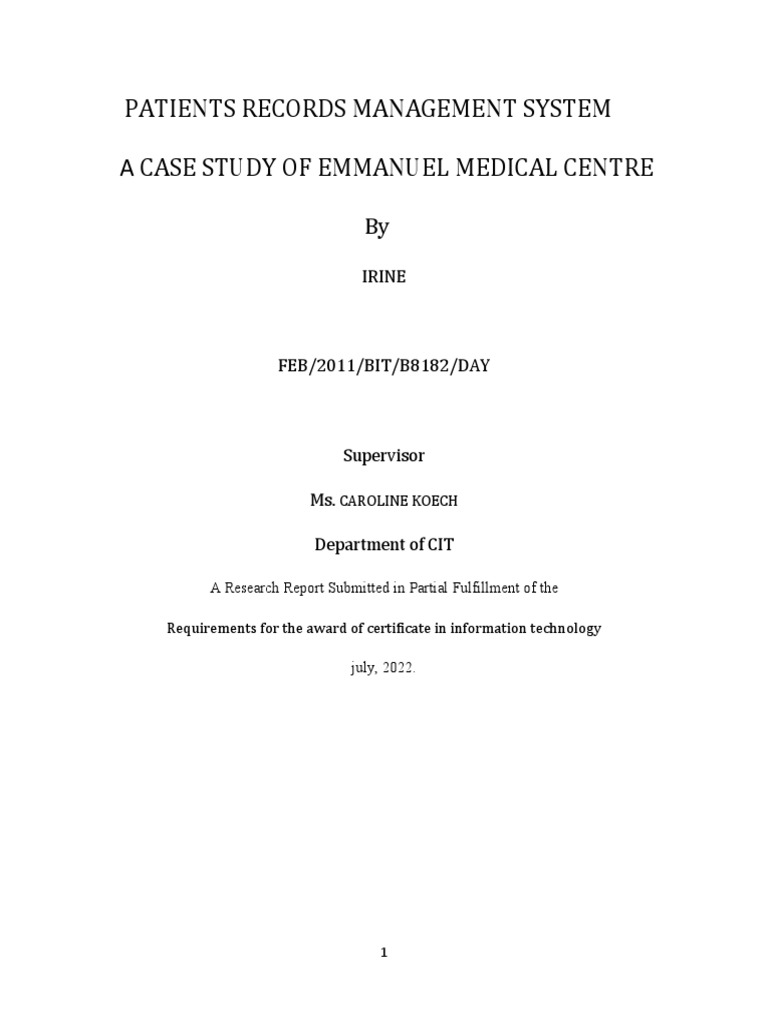 Patient Record Management System Report PDF Databases Server