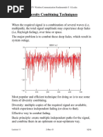 Diversity Combining Techniques: ELG4179: Wireless Communication Fundamentals © S.Loyka
