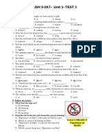 English 9 - Unit 3 - Test 3