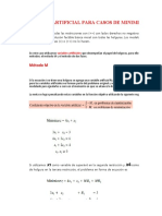 Solucion Artificial para Casos de Minimizacion: Método M