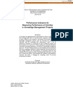 Performance Indicators For Measuring Performance of Activities in Knowledge Management Projects