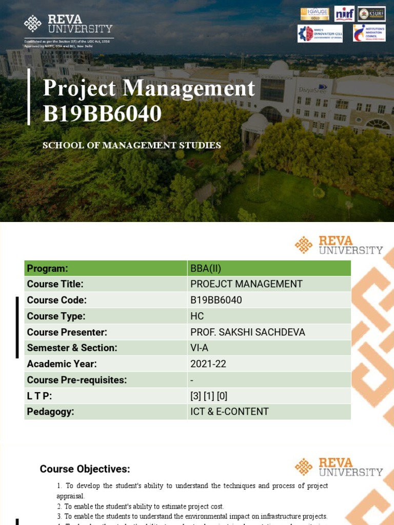 Project Management Course Overview | PDF | Feasibility Study | Project ...