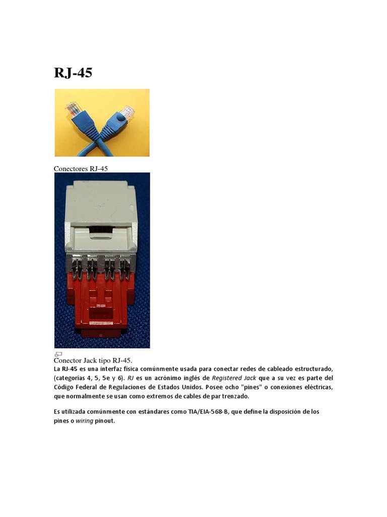 Armar RJ 45 | PDF | Bienes manufacturados | Estándares de red
