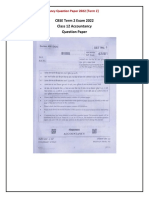 CBSE Class 12 Accountancy Question Paper 2022 (Term 2)