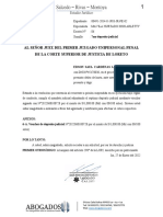 Al Señor Juez Del Primer Juzgado Unipersonal Penal de La Corte Superior de Justicia de Loreto