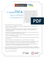 Política de Calidad y Antisoborno.... Según RDE 198 - 2022