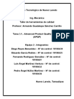 Equipo 2 Tarea 3.1. Advanced Product Quality Planning APQP