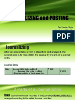 Journalizing and Posting: Carl Lester Sojor Magdalene Villocillo Baby Gerlie Segayo Chayanne Auxtero