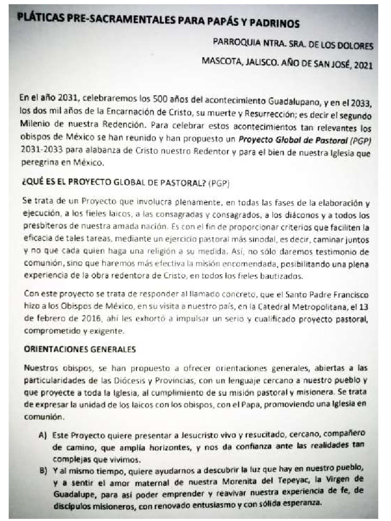 Pláticas Primera Comunión PGP PDF