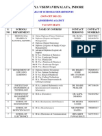 Devi Ahilya Vishwavidyalaya, Indore: Details of Schools/ Departments