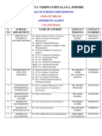 Admission Notice Against Vacant Seats (Non-CET) 2021-22