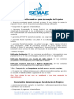 Documentação para Aprovação de Projetos