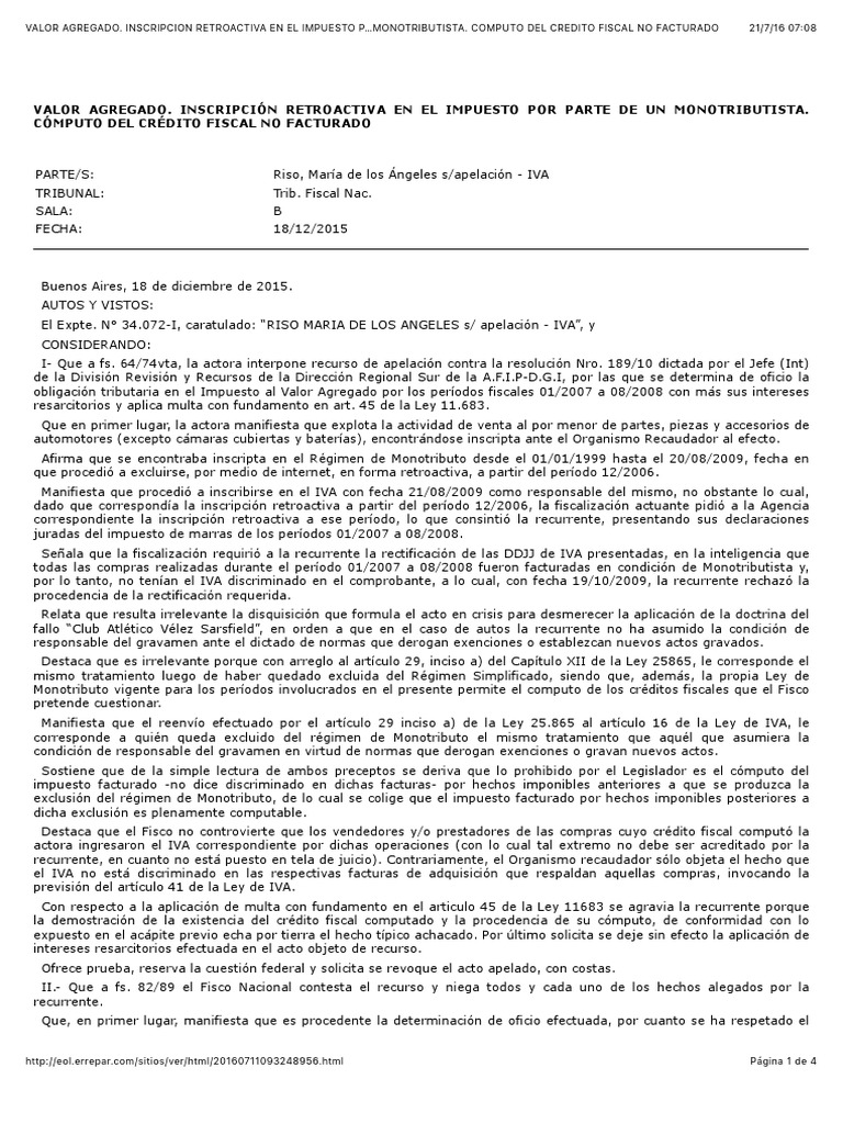 Riso, Maria de Los Angeles - TFN - Sala B - 18-12-2015 | PDF ...