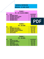 Jadwal Interview Hari Minggu 22 Mei 2022