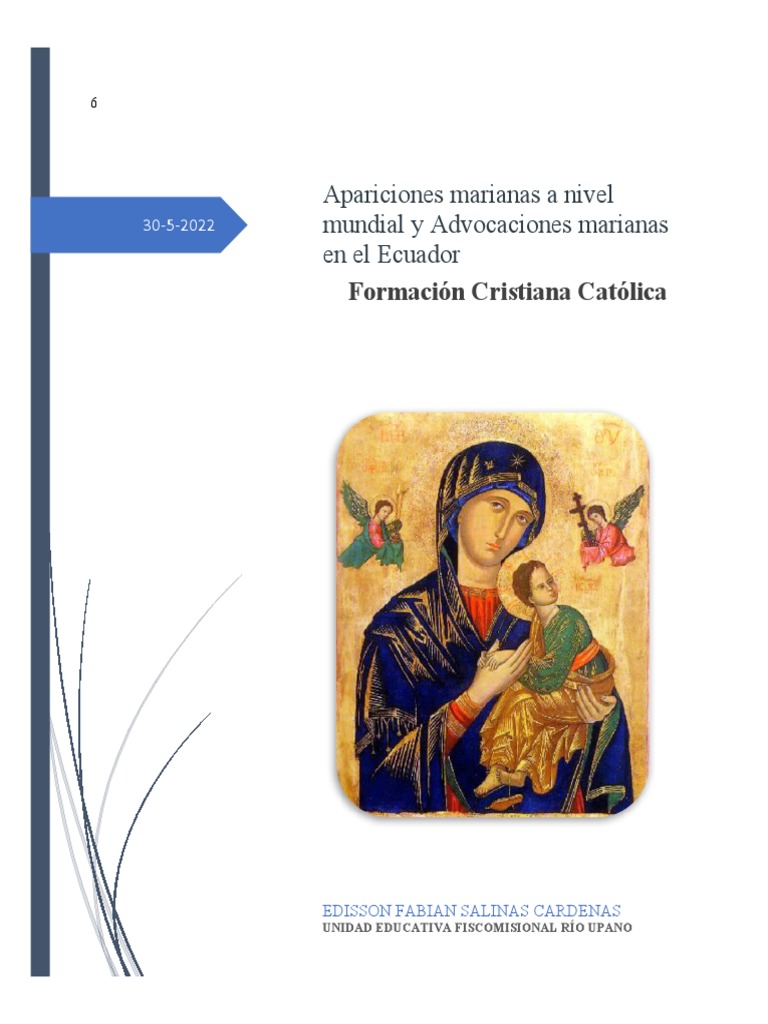 Advocaciones Marianas en el Ecuador | PDF | Nuestra señora de fátima ...