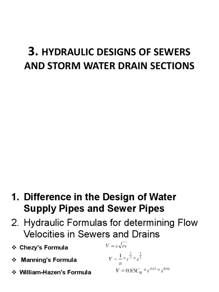 Hydraulic Design of Sewers and Drains | PDF | Sanitary Sewer | Pump