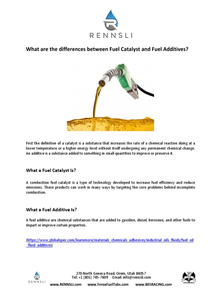 FEROX What Are The Differences Between Fuel Catalyst and Fuel Additives