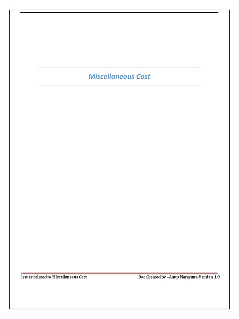 Miscellaneous Cost Management Issues | PDF | Cost | Computing