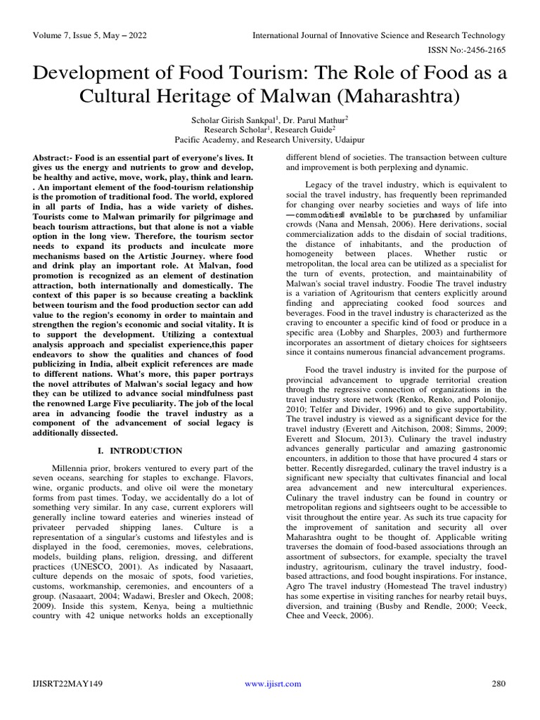 Food Tourism and Cultural Heritage in Malwan | PDF | Foods | Tourism