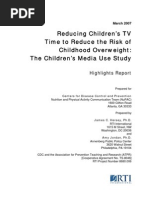 Reducing Children's TV Time To Reduce The Risk of Childhood Overweight: The Children's Media Use Study