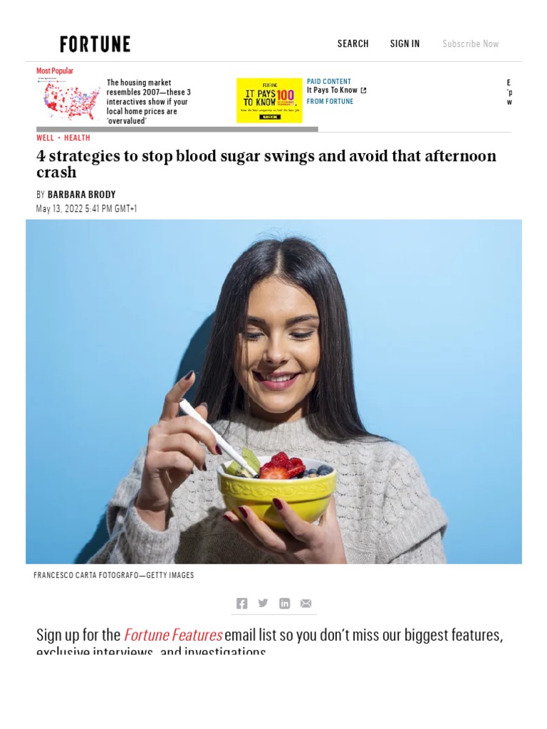 4 Strategies To Stop Blood Sugar Swings and Avoid That Afternoon Crash