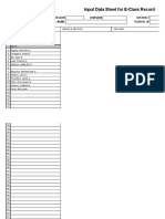 Input Data Sheet For E-Class Record: Region Division District School Name School Id