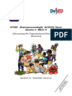 STVEP - (Entrepreneurship9) Sheet Quarter 2 - MELC 8: Activity