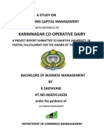 Karimnagar Co-Operative Dairy: A Study On Working Capital Management