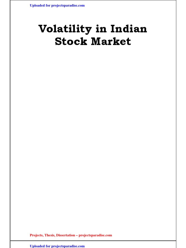 Volatility Indian Stock Market | PDF | Securities (Finance) | Over The ...
