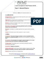 Definitions and Concepts For CAIE Physics GCSE