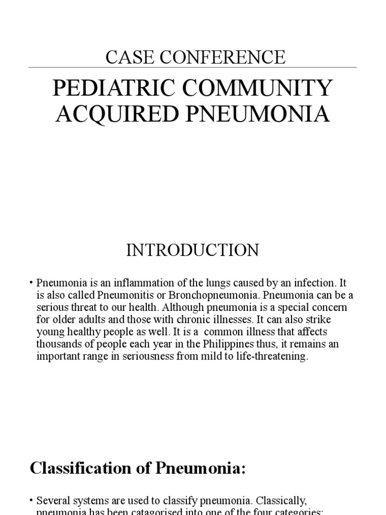 Pediatric Community-Acquired Pneumonia | PDF | Pneumonia | Infection